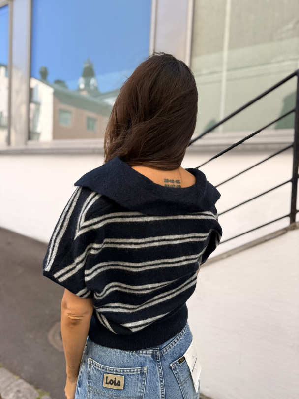 Lulu Knit Polo - Dark Sapphire/Stripes - Image 2
