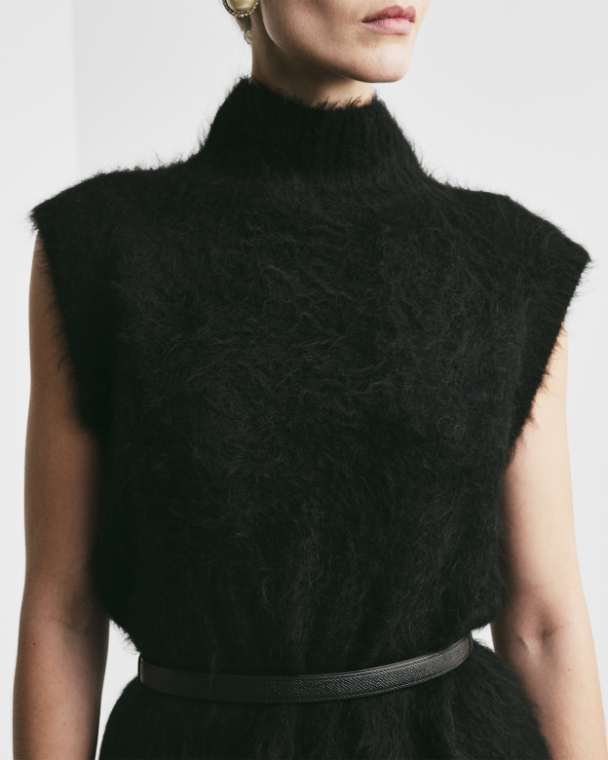 Hairy Knit Top - Black - Image 1
