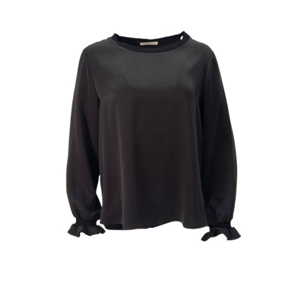 Dala Silkebluse, Black