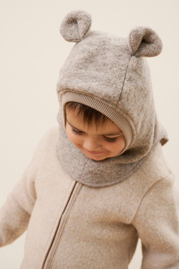 Balaclava Ears Wool - Camel Melange - Image 2