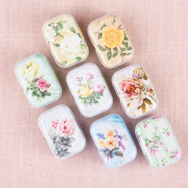 Metallboks - Nostalgiske Blomster