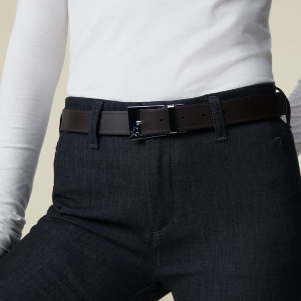 Ember Leather Belt Silver - Black/Brown 