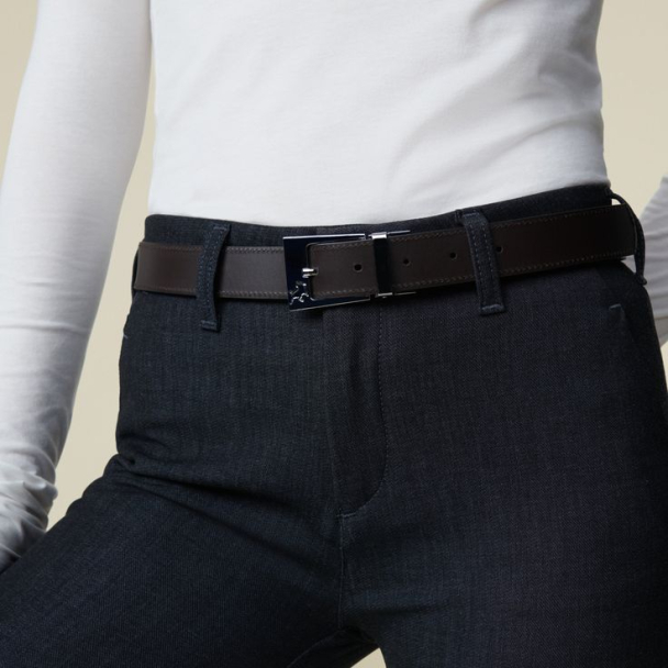 Ember Leather Belt Silver - Black/Brown 