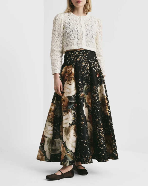 Taffeta Maxi Skirt - Dark Rose  - Image 2
