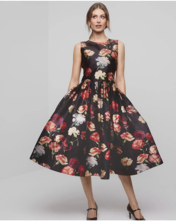 Taffeta Midi Dress - Poppy  - Image 2