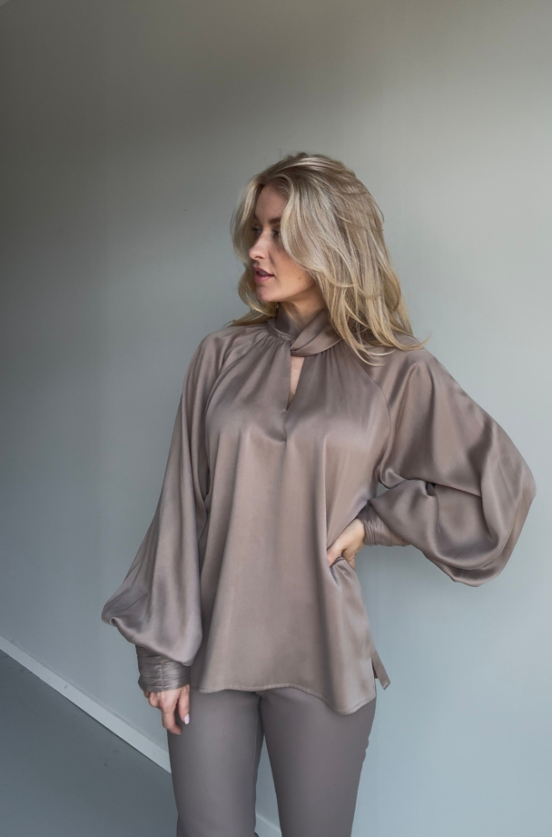 Amuse Hope Silkebluse, Nugat - Image 5