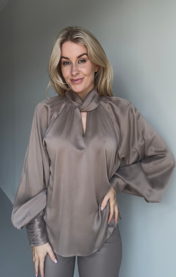 Amuse Hope Silkebluse, Nugat - Image 6