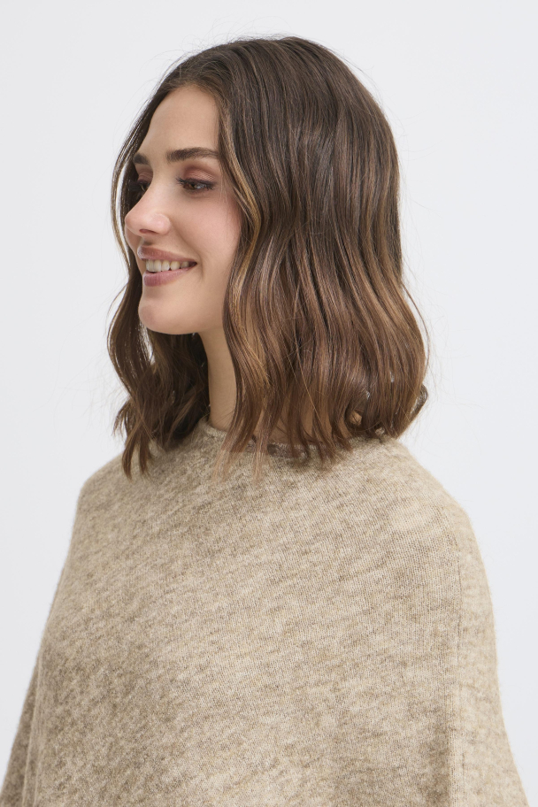 FRsanny Poncho Desert Taupe Melange - Image 3