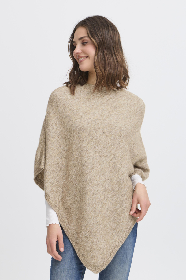 FRsanny Poncho Desert Taupe Melange - Image 1