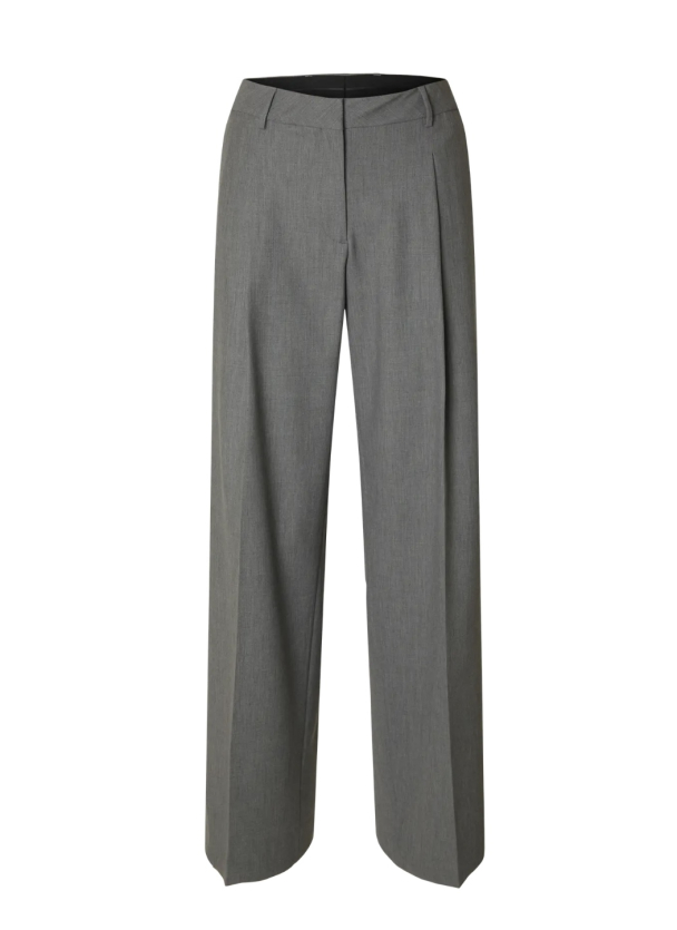 Wide-Rita Lano Pant - Medium Grey Melange  - Image 4