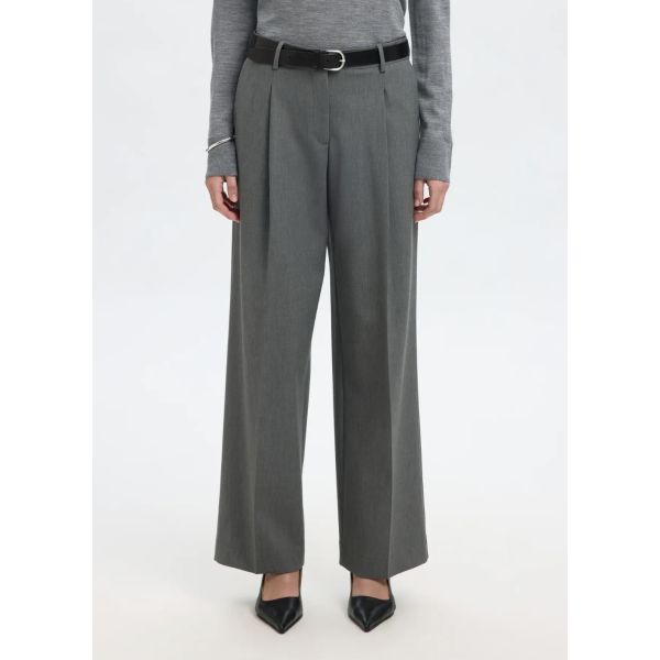Wide-Rita Lano Pant - Medium Grey Melange 
