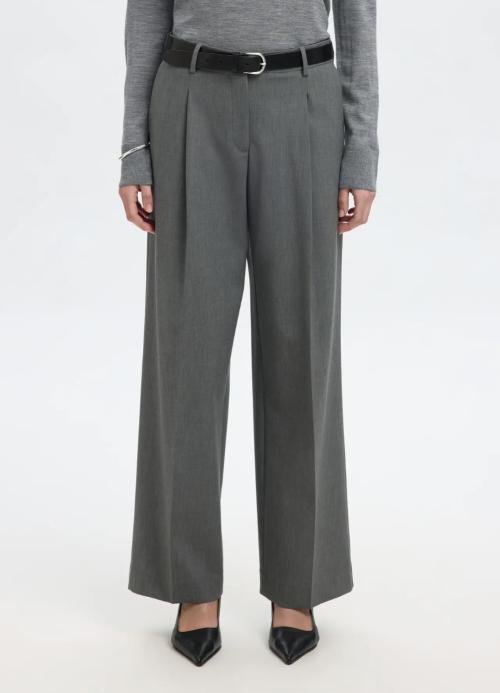 Wide-Rita Lano Pant - Medium Grey Melange 
