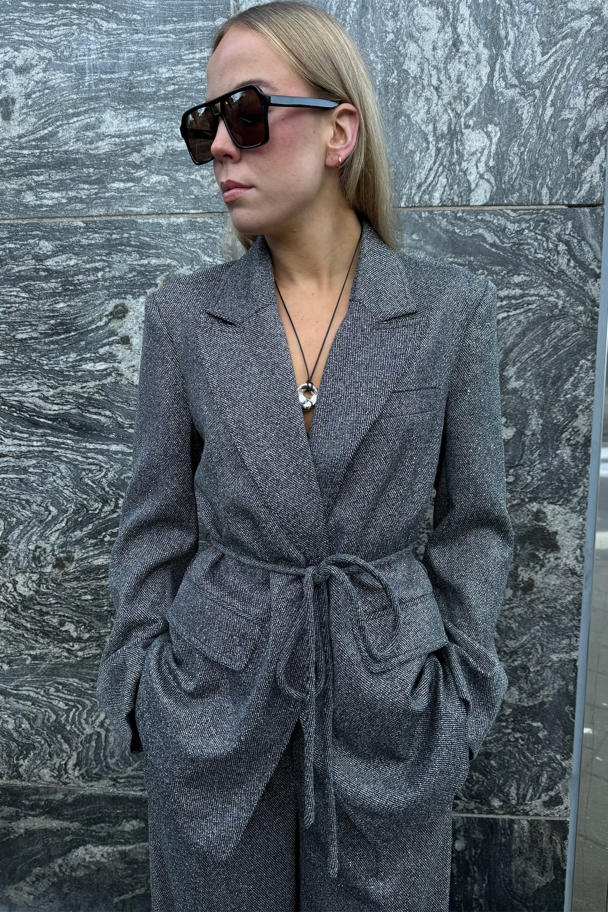 Minka Belted Blazer - Salt & Pepper  - Image 4