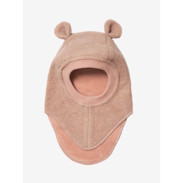Balaclava Ears Wool, Rose Melange - Huttelihut