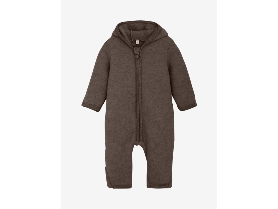 Pram Suit Wool Fleece, Brown Melange - Huttelihut