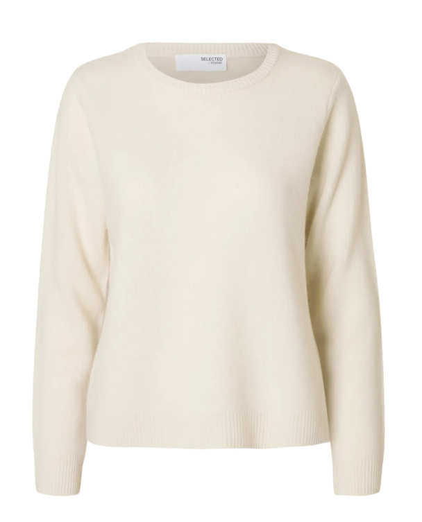 Manila Knit Cashmere O-neck - Snow White  - Image 2