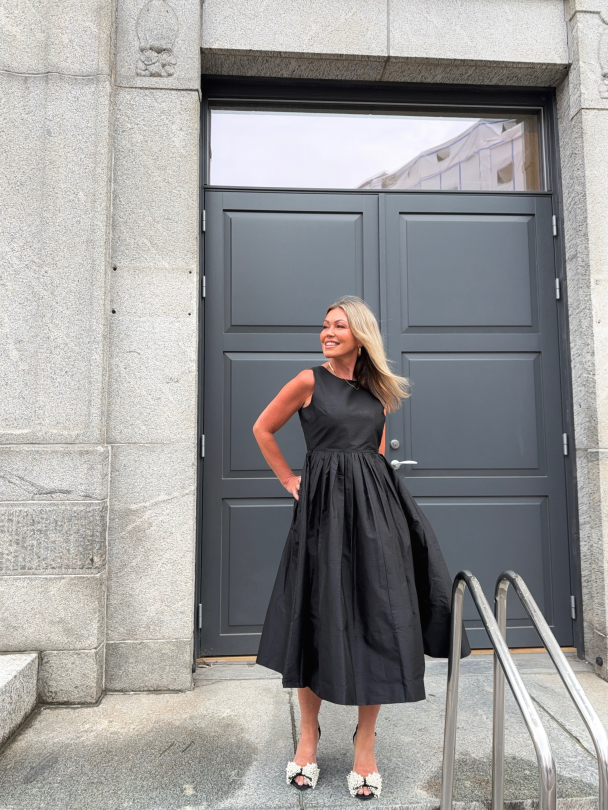 Taffeta Midi Dress - Black  - Image 2