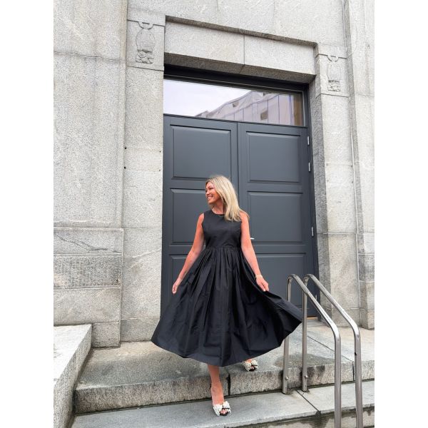 Taffeta Midi Dress - Black 