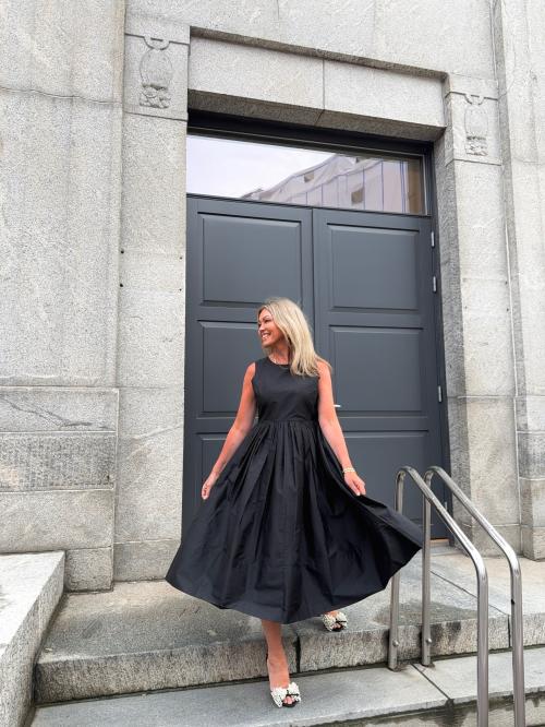 Taffeta Midi Dress - Black 