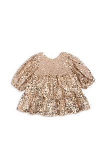 Konges Sløjd | Lila Sequins Bow Dress - Gold Glitter