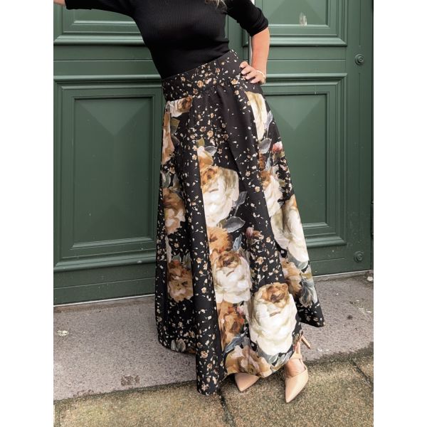 Taffeta Maxi Skirt - Dark Rose 