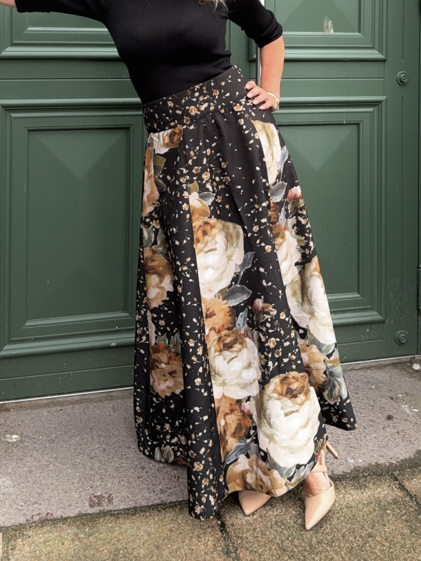 Taffeta Maxi Skirt - Dark Rose  - Image 1