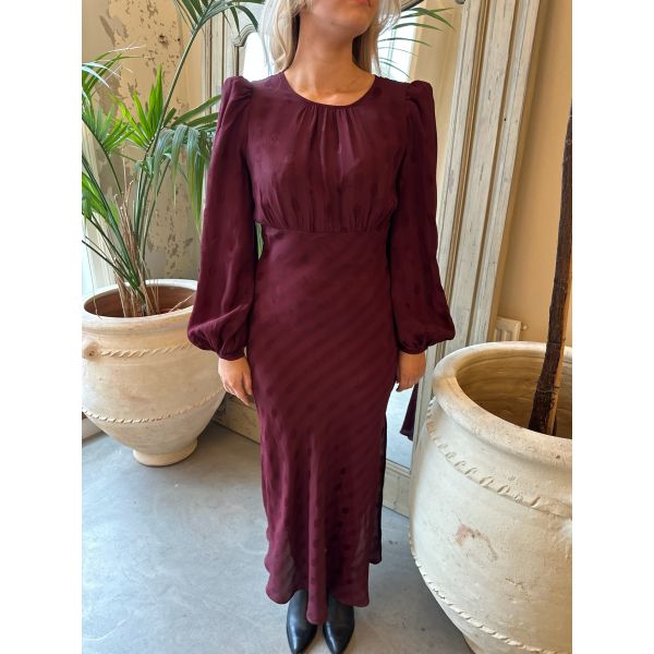 Viscose Midi Dress - Burgundy 