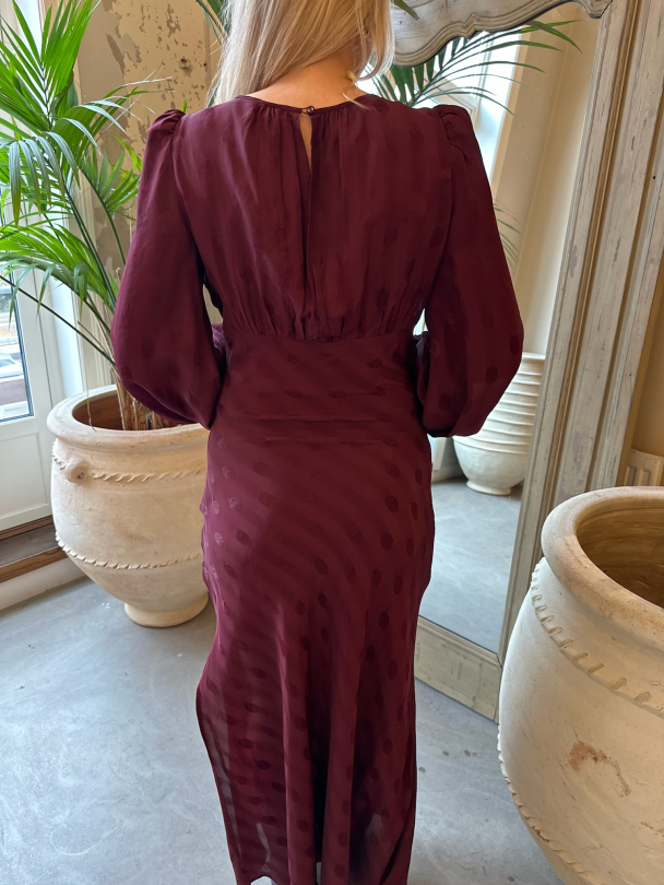 Viscose Midi Dress - Burgundy  - Image 2