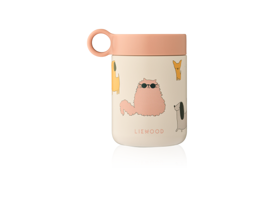 Kiani Printed Food Jar, Cats and Dogs/Sandy - Liewood