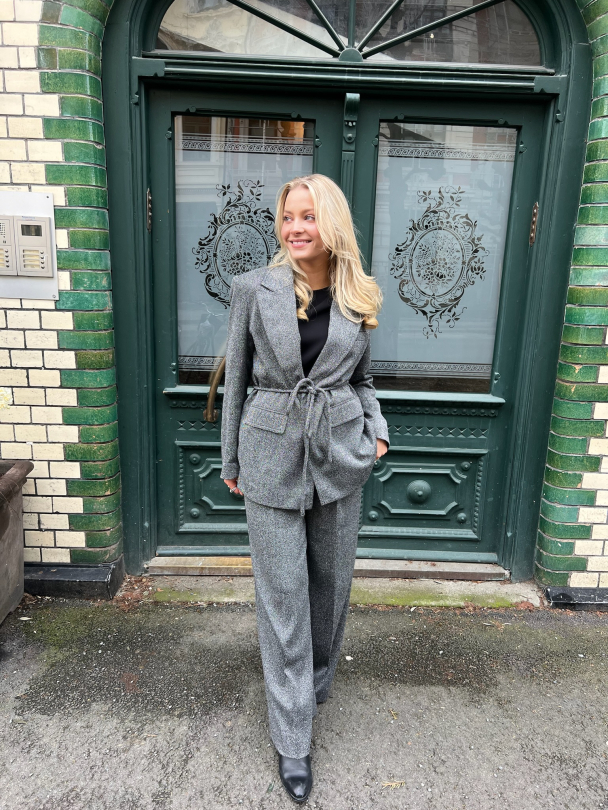 Minka Belted Blazer - Salt & Pepper  - Image 7