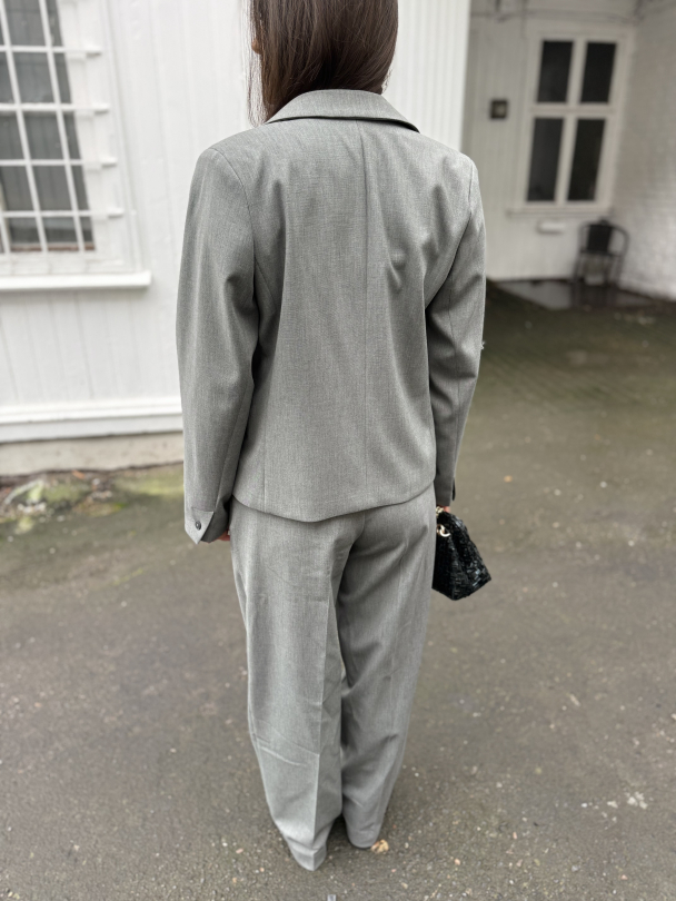 Wide-Rita Lano Pant - Medium Grey Melange  - Image 6