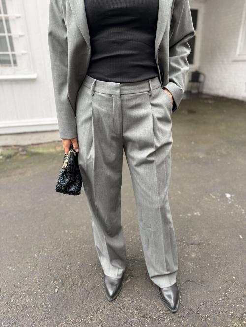 Wide-Rita Lano Pant - Medium Grey Melange 