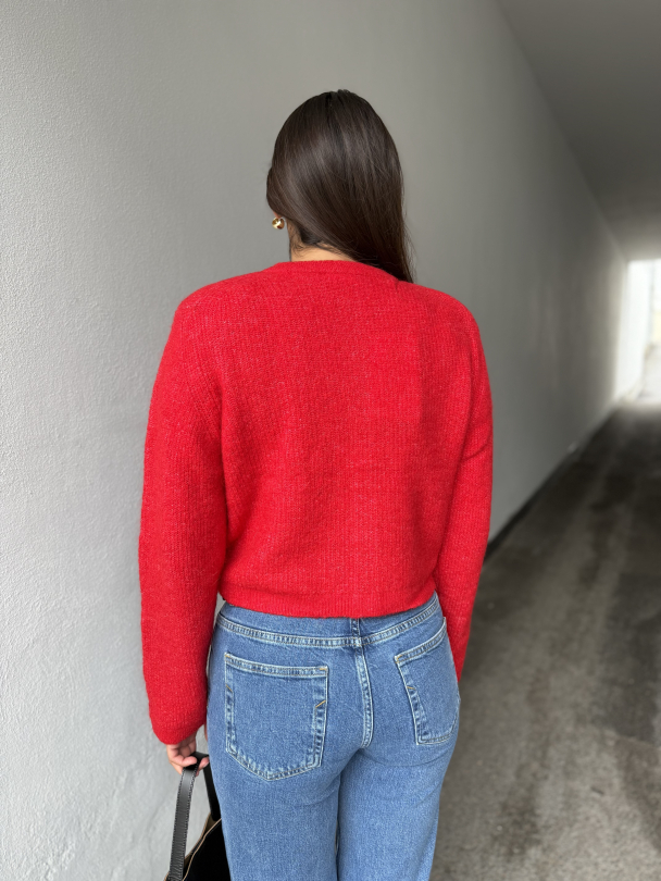 Sia Ras Knit Cropped - Equestrian Red  - Image 3