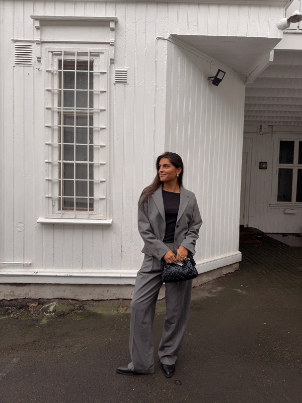 Wide-Rita Lano Pant - Medium Grey Melange  - Image 9