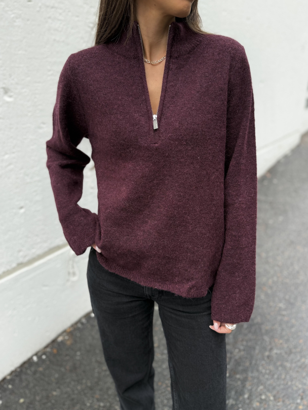 Lulu Knit Half Zip - Fig - Image 1