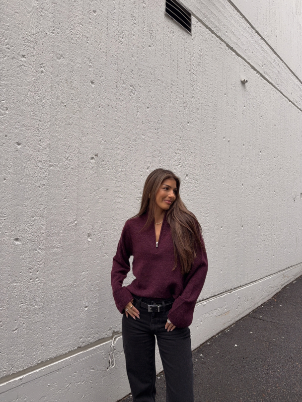Lulu Knit Half Zip - Fig - Image 6