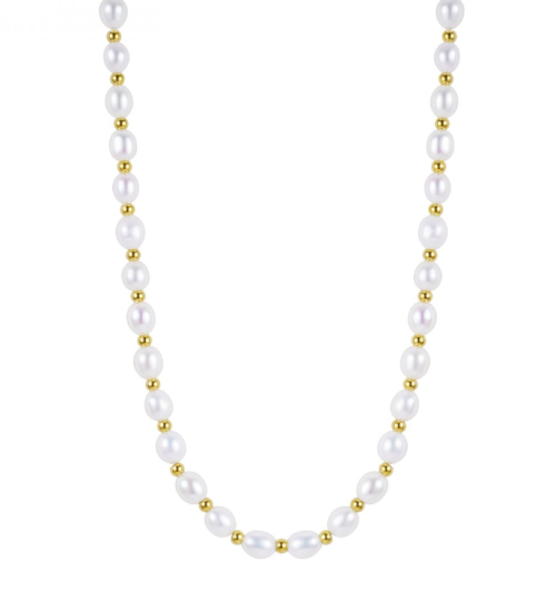 Pearl Collier Necklace Gold