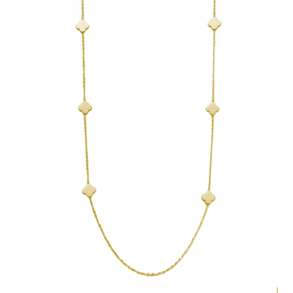 Clover Plain Long Necklace Gold