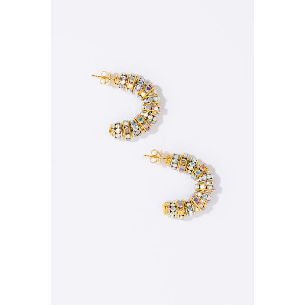 MINI DIMOND HOOPS GOLD 