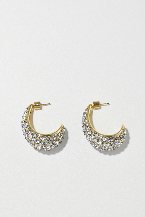 SMALL CRESCENT HOOPS GOLD