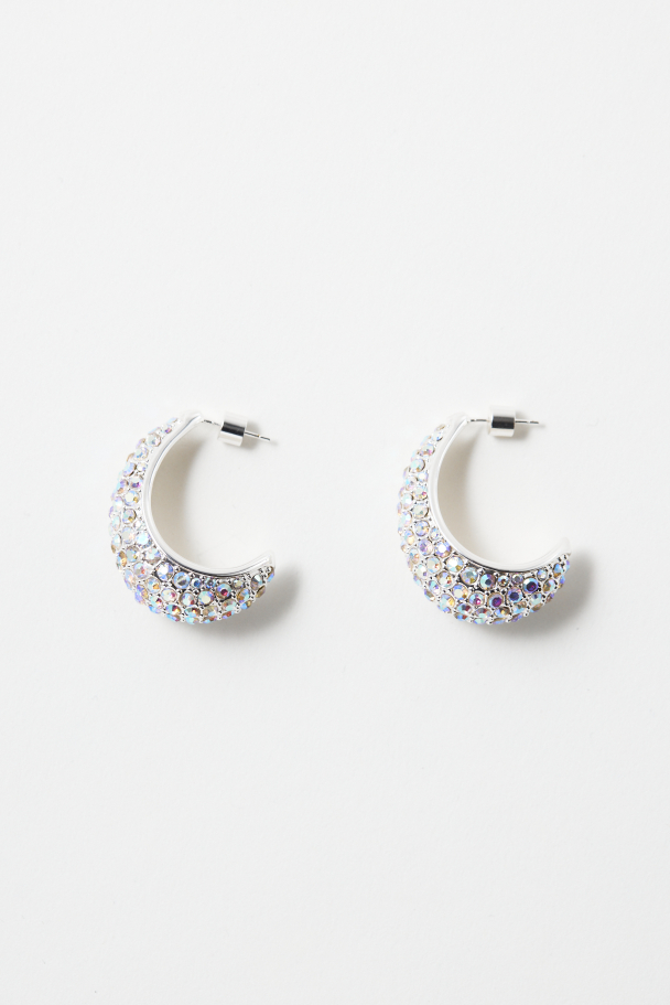 SMALL CRESCENT HOOPS SILVER 