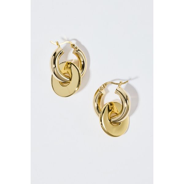 PETITE UFO HOOPS GOLD 
