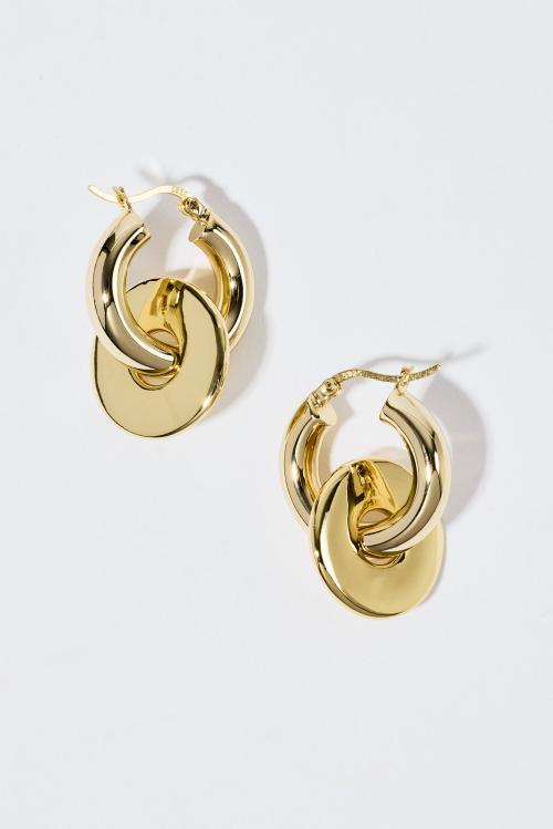 PETITE UFO HOOPS GOLD 