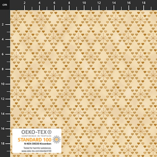 We love  Christmas-Beige -guld hjerter og krystaler