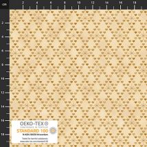 We love  Christmas-Beige -guld hjerter og krystaler