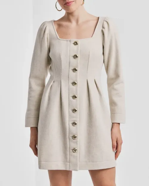 Tailored Mini Dress - Vintage White 
