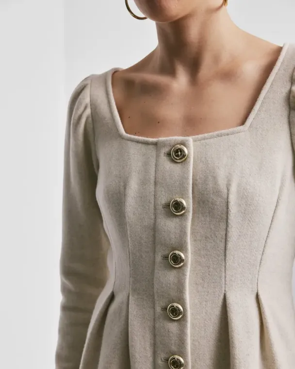 Tailored Mini Dress - Vintage White  - Image 3