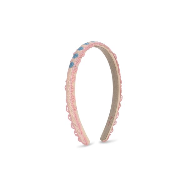 Heart Brodert hårbøyle, Buttercream - Konges Sløjd