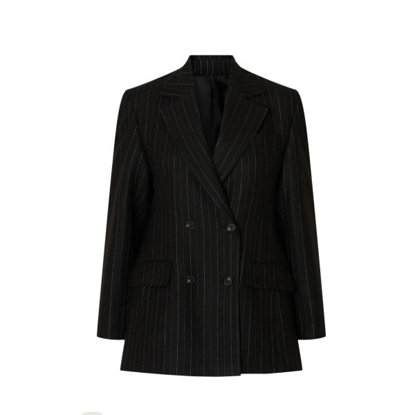 Malia Manteco Blazer - Black Pin Stripe 
