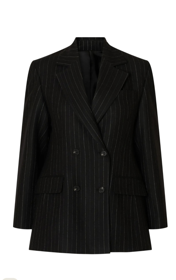 Malia Manteco Blazer - Black Pin Stripe  - Image 2